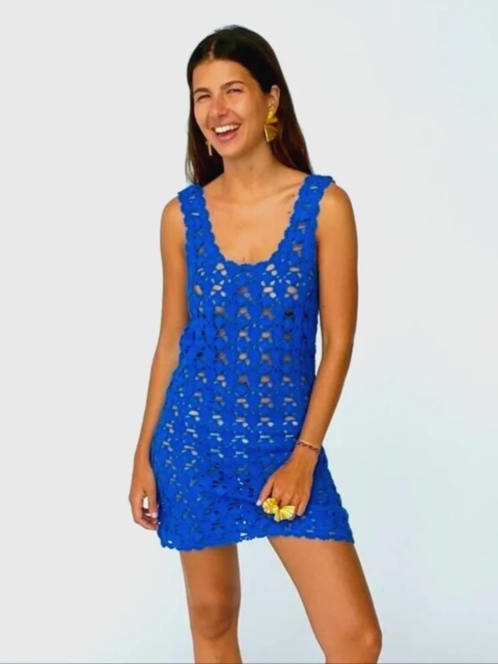 NWT ZARA KNIT MINI DRESS LIMITED EDITION NEON BLUE - REF. 3653/008 - size small